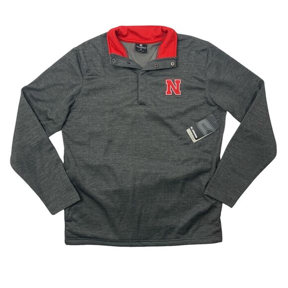 Colosseum Nebraska Huskers Sweatshirt Mens M Medium Grey Long Sleeve Pullover - Picture 1 of 12